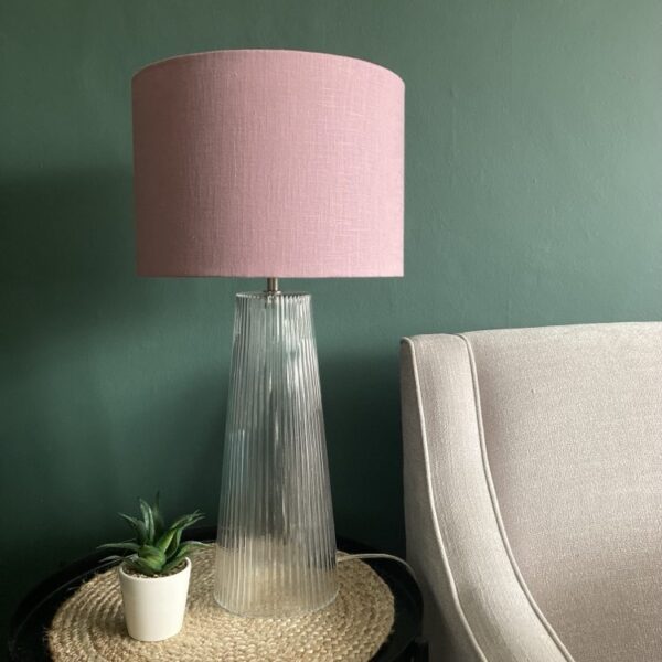 Lilac Lampshade in Linen with White Lining