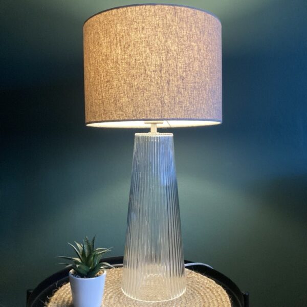 Natural Beige Lampshade in Linen with White Lining