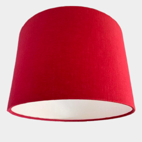 Berry Red Lampshade in Linen with White Lining